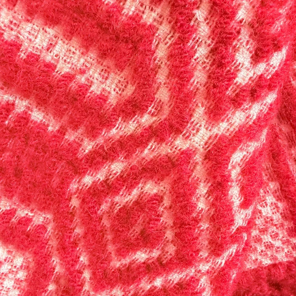 Vintage‎ Greek Wool Karameloti Woven Red  Blanket Hand Loomed Textile Boho Throw